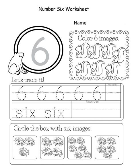 Number 6 Worksheets For Kindergarten 101 Activity