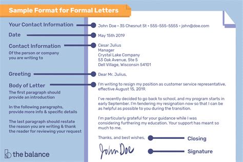 Written communication in both the formal and personal matters is crucial and so it is necessary to develop a skill for letter writing. Letter Format Example and Writing Tips