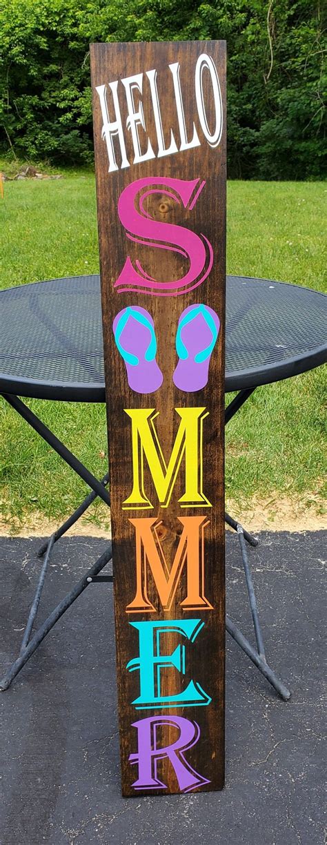 Hello Summer Porch Sign Porch Decorflip Flop Sign Etsy In 2021