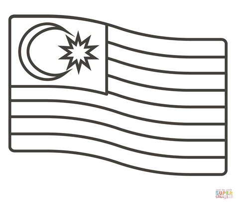 Printable Malaysia Flag Colouring Sheet Free Malaysia Flag Coloring