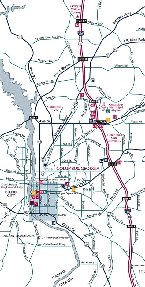 Columbus Georgia City Map Of Columbus Georgia