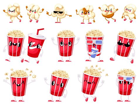 Cute Popcorn Clipart Popcorn Clip Art Happy Popcorn Clipart Etsy Uk