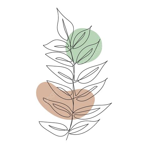 Desenho De Contorno Minimalista De Folhas De Plantas Esboço De Arte