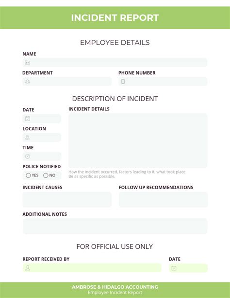 Sample Of Incident Report Letter