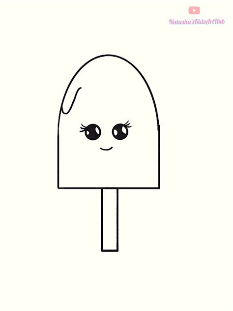 How To Draw Ice Cream Popsicle Easy Popsicle Drawing How To Draw