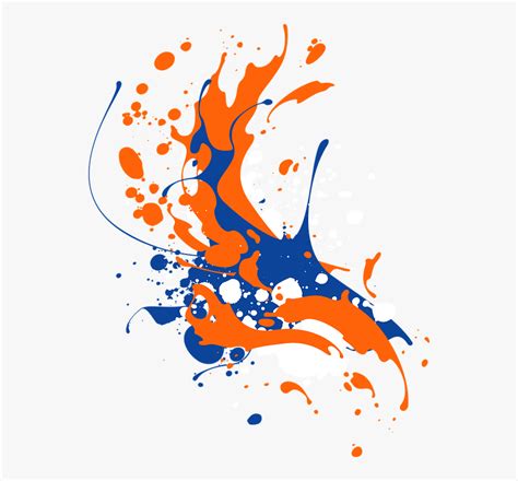 Ink Paint Splash Splatter Orange Blue Splattered Vector Color