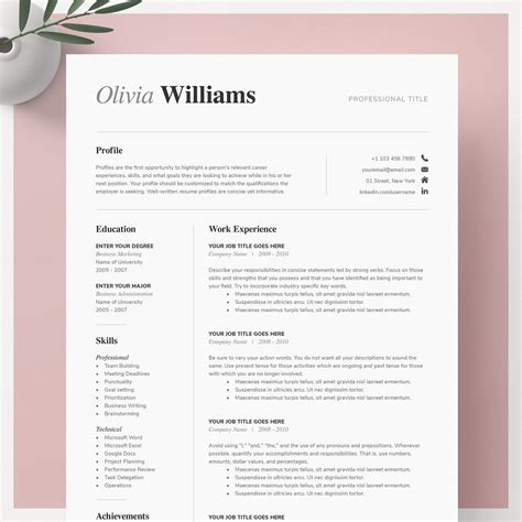 Use these 18 free cv templates + cv writing tips to write your own cv. One Page Resume Template Word | CV Template + Cover Letter + References for MS Word & Mac Pages ...