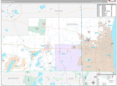 Kenosha County Wi Wall Map Premium Style By Marketmaps