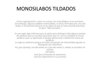 Monosilabos Tildados Ppt