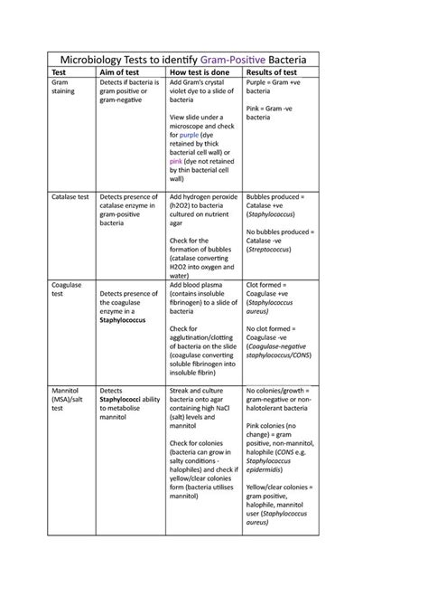 Microbiology Tests Identifying Bacteria