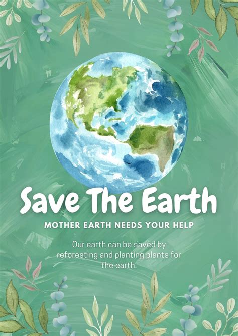 Poster Presentation On Save Our Mother Earth