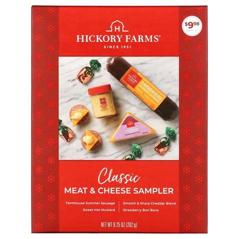 hickory farms holiday meat and cheese sampler t box 9 25 oz