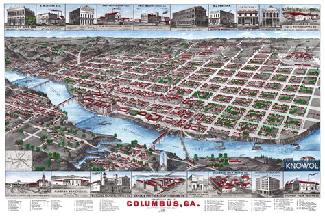 Beautifully Restored Map Of Columbus Georgia From 1886 Knowol