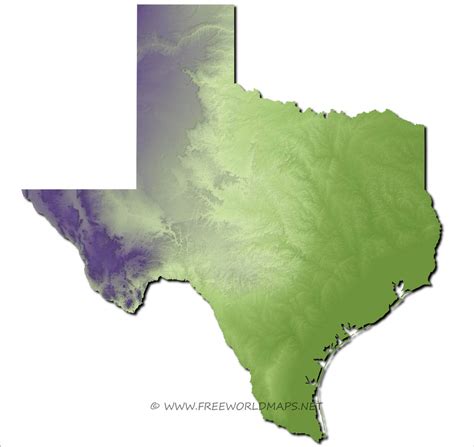 Physical Map Of Texas