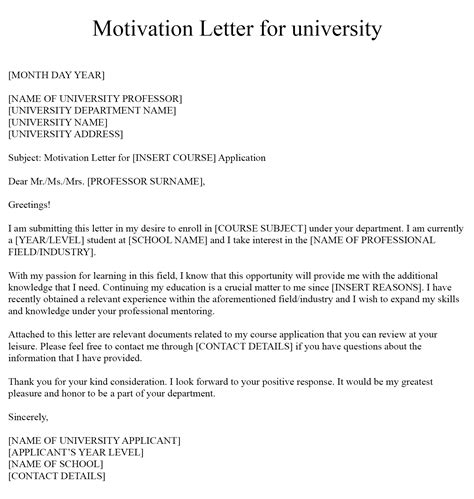 Free Printable Motivation Letter Sample With Example In Pdf