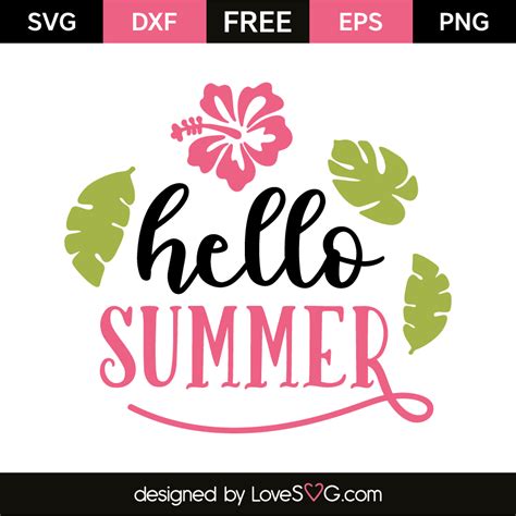 Hello Summer Svg Free 284 Svg File For Diy Machine