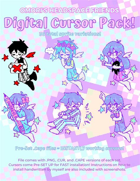 Omori Cursor Set All Headspace Friends Sold In One Pack Mari Hero