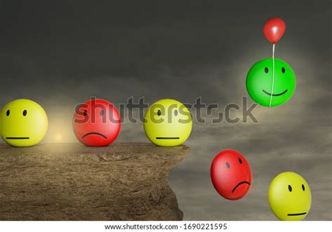 Emoji Emotions On Stone Cliff Red Stock Illustration 1690221595