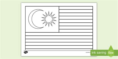 Malaysia Flag Colouring Sheet Teacher Made Twinkl