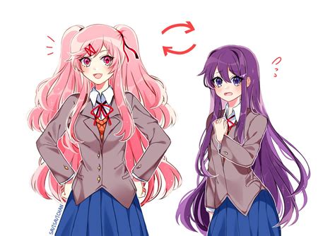 Daily Yuri 29 Yuri And Natsuki Swap Body Types By Savisavichan Rddlc