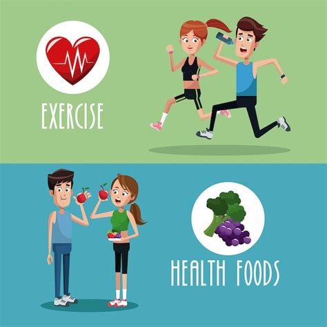 Premium Vector Brochure Exercise Food Healthy