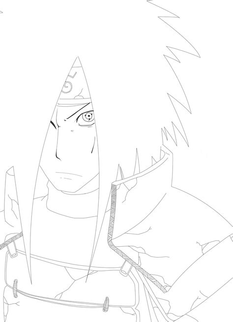 Lineart Uchiha Madara By Slowdeathfife On Deviantart