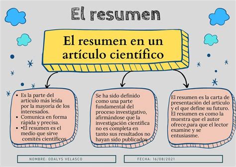 El Resumen En Un Artículo Científico Odalys Velasco Udocz