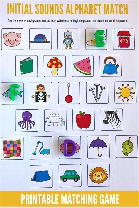 Free Printable Alphabet Matching Sheets