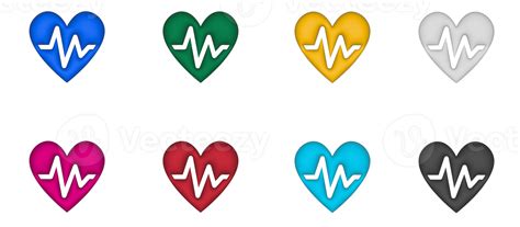 Free Heart Beat Icon Set Colorful Symbols Graphic Elements 18725805