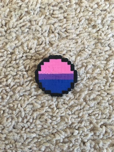 Lgbtq Perler Bead Pinkeychainsnap Hook Etsy