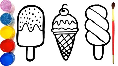 How To Draw Ice Cream Step By Step Ice Cream Drawing And Coloring For