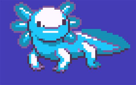 Blue Axolotl Pixel Art Maker