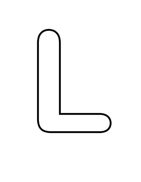 The Letter L Is Shown In Black And White