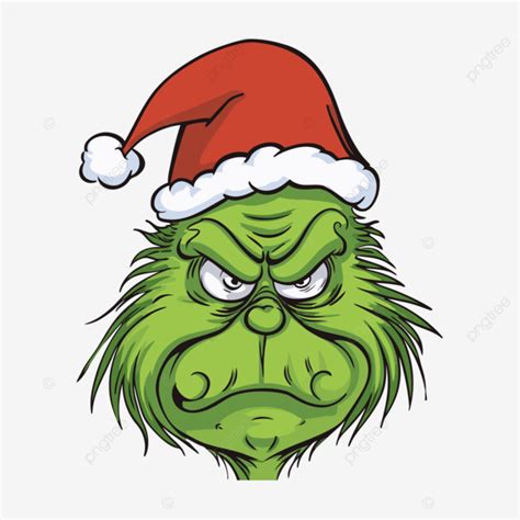 Printable Grinch Face Clipart Vector In The Style Of Caricature Faces