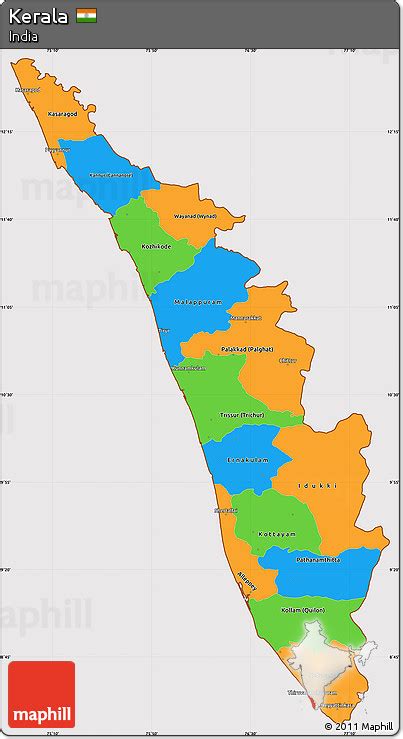 Free Political Simple Map Of Kerala Cropped Outside