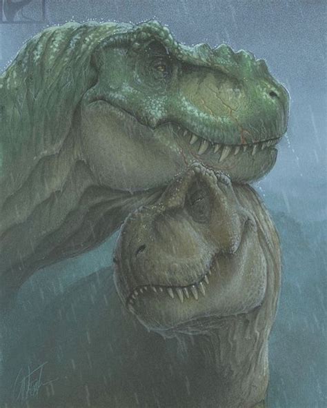 Dinosaur On Instagram Cutest T Rex Couple In A Tropical Storm By