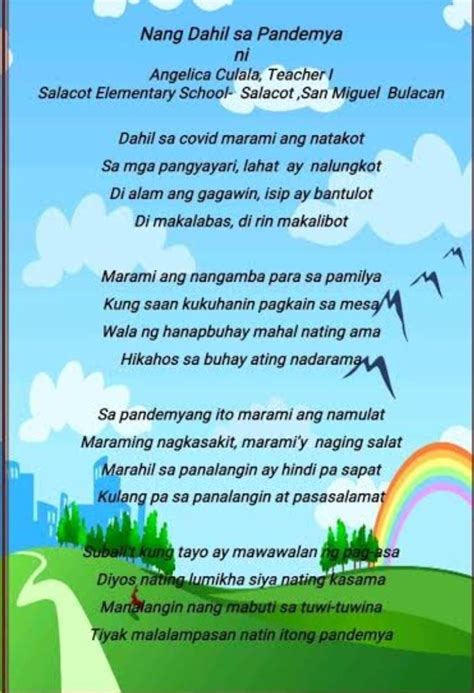 Gumawa Ng Tula Tungkol Sa Pamilya Noong Pandemya Brainly Ph