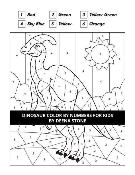 Dinosaur Color By Number Printables