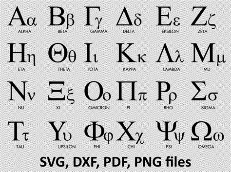 Greek Letters Svg Png Greek Alphabet Svg 48 Individual Cut Etsy