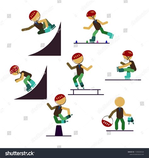 Set Characters Engaged Active Sport Vector Stock Vector Royalty Free