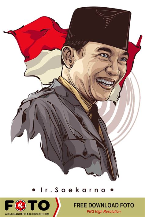 Ardjuna Grafika Vector Foto Ir Soekarno Presiden Pertama Republik