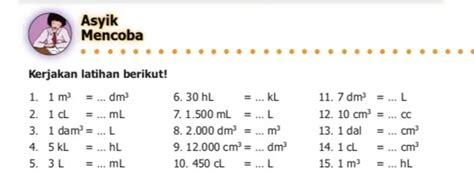 Satuan Volume Yang Sering Digunakan Berikut Kunci Jawaban Matematika