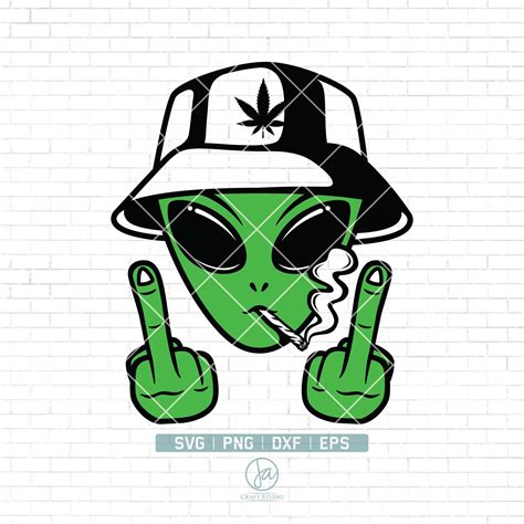 Alien Smoking Weed Svg Alien Smoking Joint Svg High As The Etsy