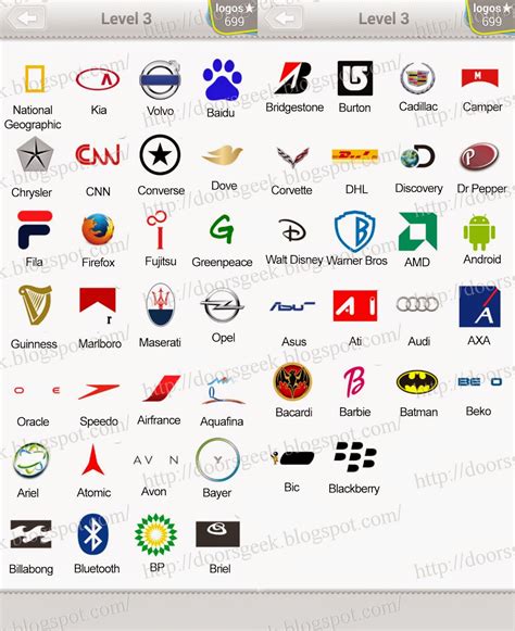 Names And Logos For Logo Quiz