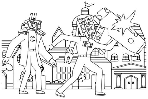 Titan Speakermantitan Cameraman Coloring Page Free Printable