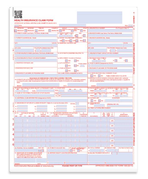 Cms 1500 Claim Form Versions And Tips Navarro