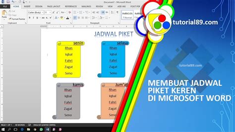 Contoh Tabel Jadwal Piket Aesthetic Fonts IMAGESEE