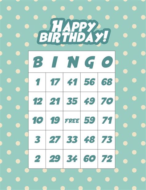 50 Bingo Cards 50 Unique Happy Birthday Bingo Cards 1 Per Page