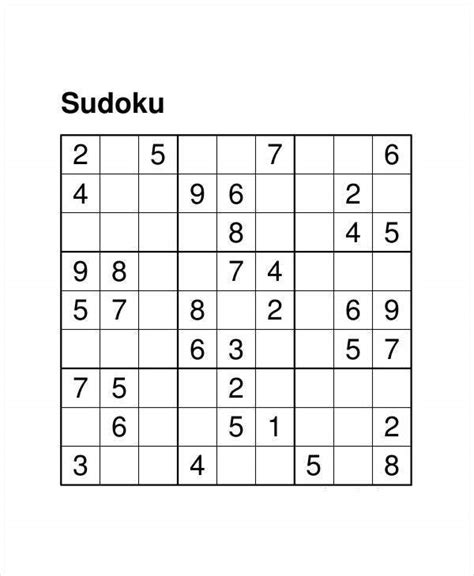 Free printable sudoku and crossword puzzles, printable sudoku and word search puzzles. Printable Sudoku Puzzle - 7+ Free PDF Documents Download | Free & Premium Templates