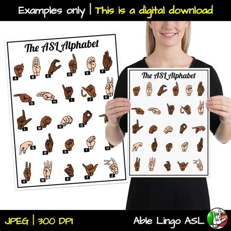 Sign Language Alphabet Chart Bundle Asl Abcs Chart Sign Language Abcs